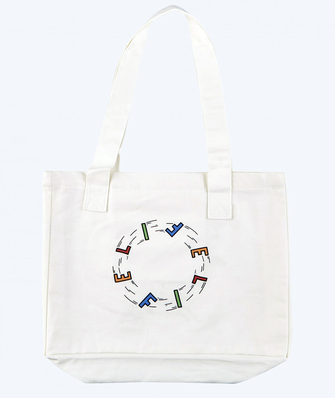 Clepto_Shoulderbag_Life_is_a_struggle_1 Cleptomanicx Shoulderbag "Life is a Juggle" Ecru
