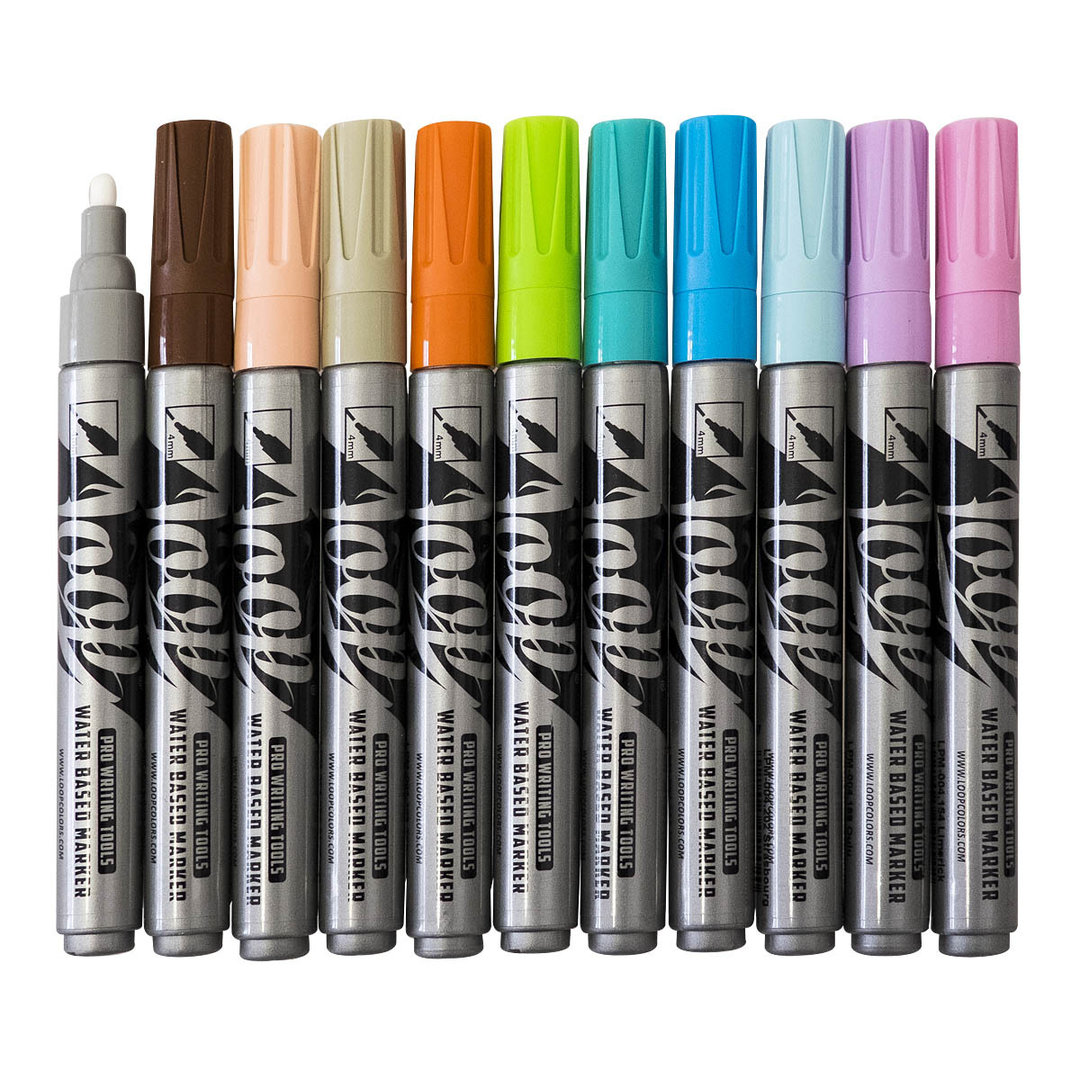 Loop "Water Based Marker 11er Set" (4mm) - Soft Colors