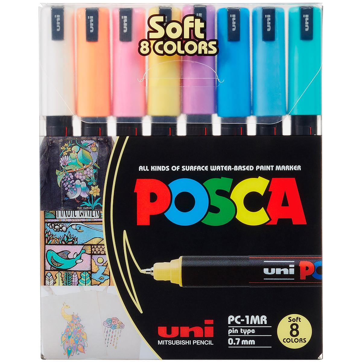 Uni Posca "PC-1MR" Marker 8er Set (0,7mm) - Soft