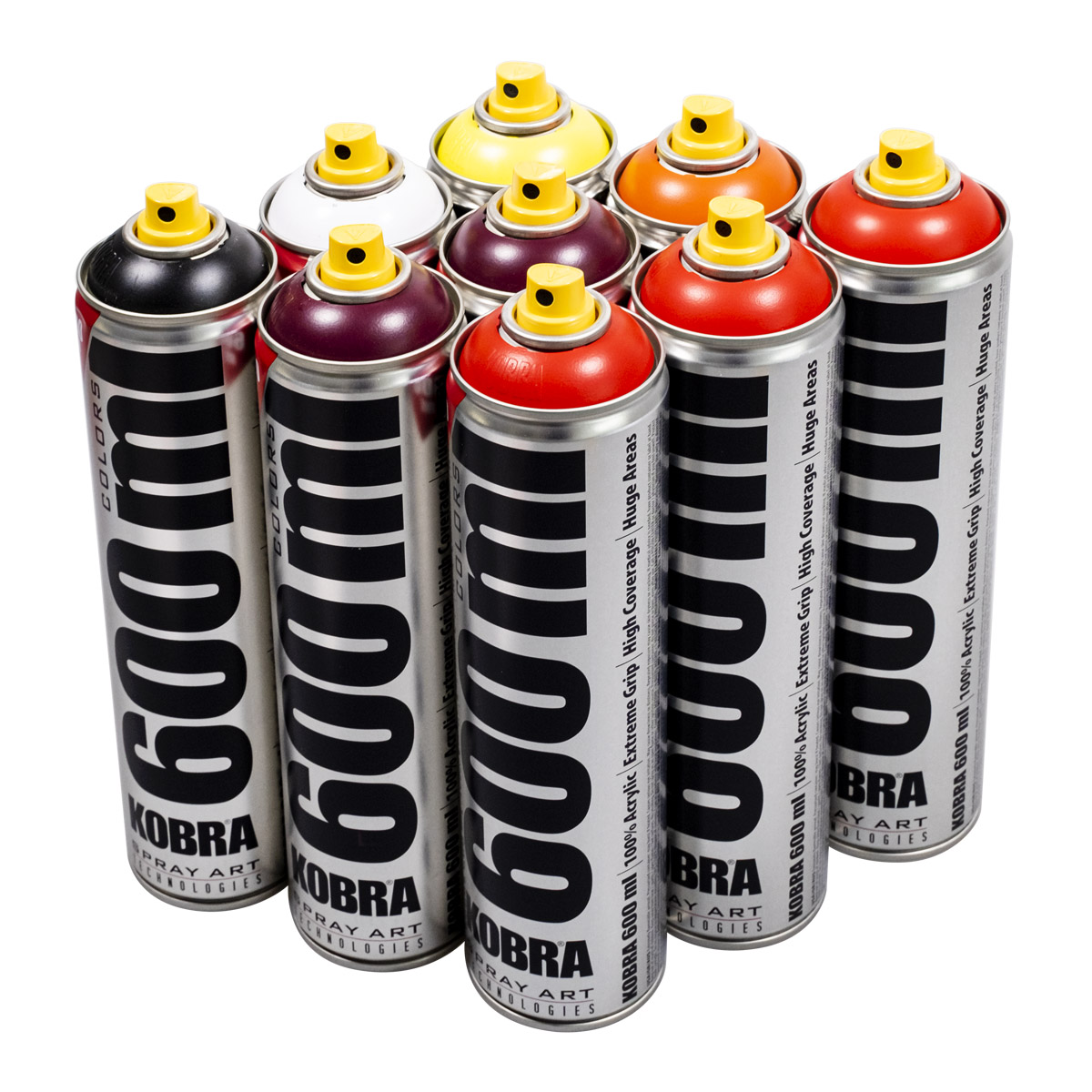 Kobra "Big Paint 9er Set - Sunset Tones" (9x600ml)