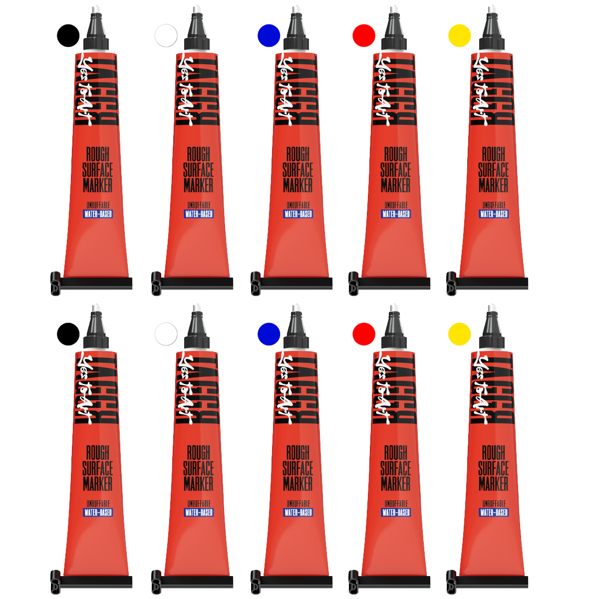 Bäder "TAGGR" Rough Surface Water Based Steelball 50ml Tubenmarker (2,5mm) 10er Set