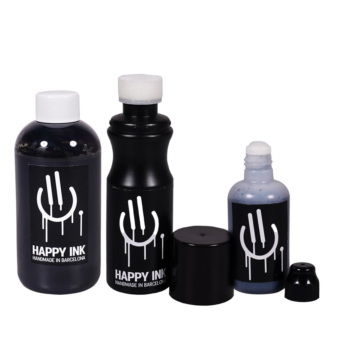 Happy Ink "Refill (200ml) inkl. HI Marker Set" Black (3er Set)