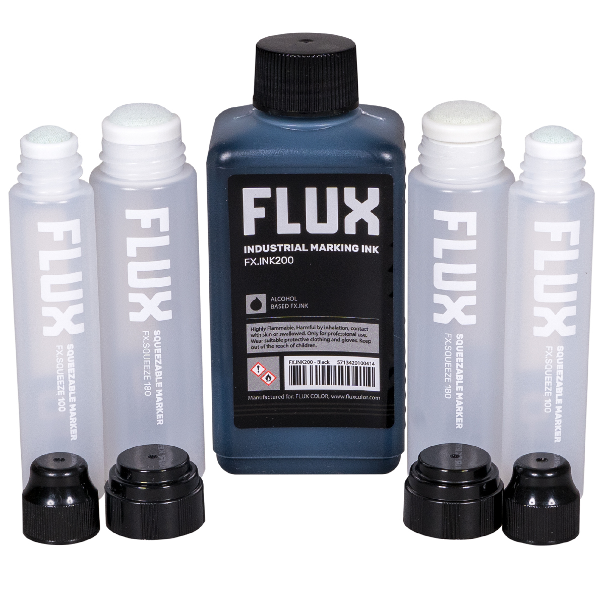 Flux "FX.INK200 - inkl. FX.Squeeze 100E/180E Marker Set 7"