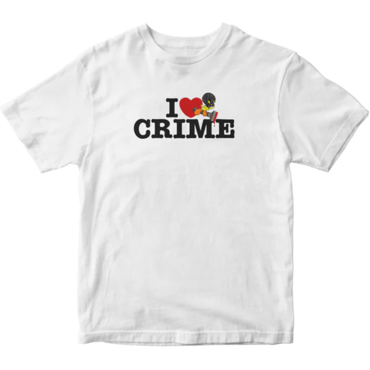 Sin And Repeat T-Shirt "I love crime" White