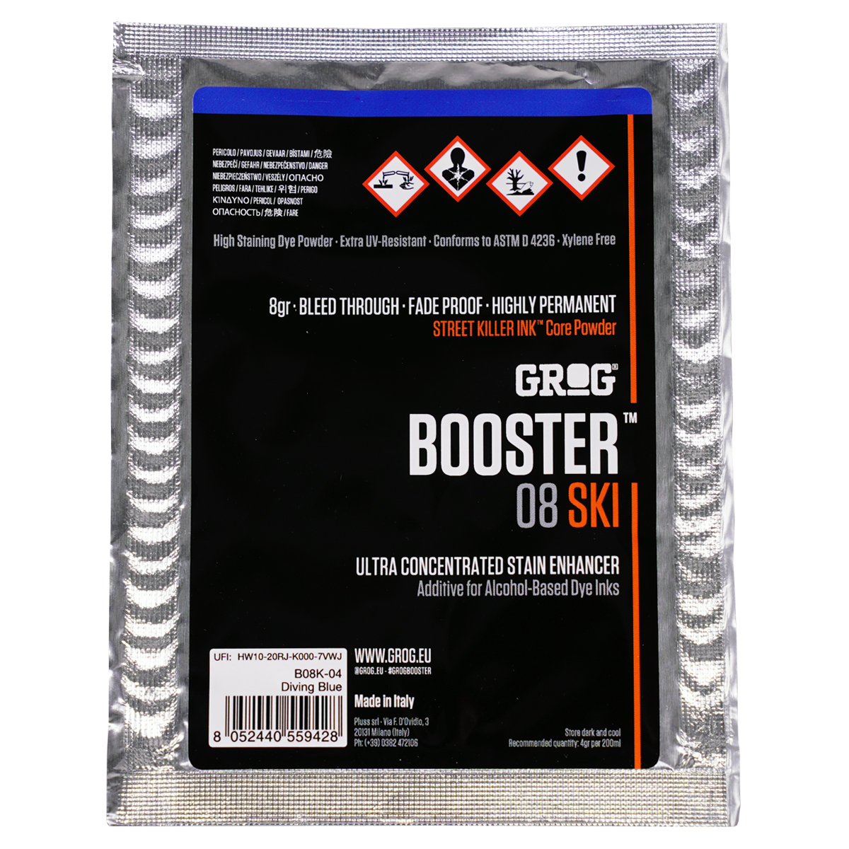 Grog "Booster 08 SKI" Core Powder (Pigmente) - Diving Blue