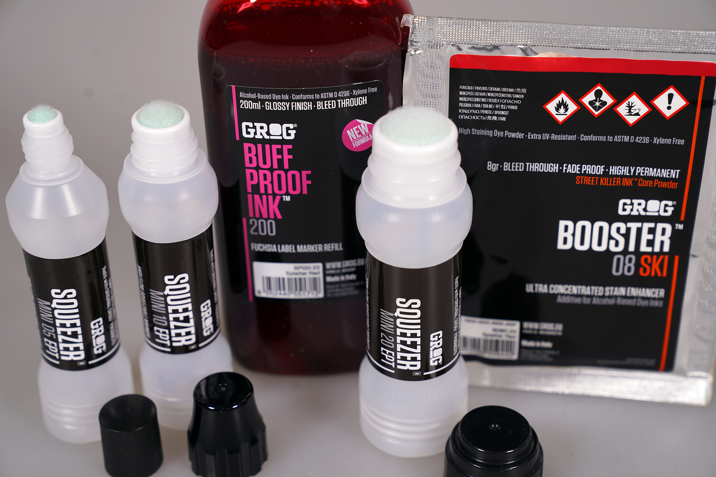 Grog "Buff Proof Ink Booster Set" Splatter Red (5 Teile)