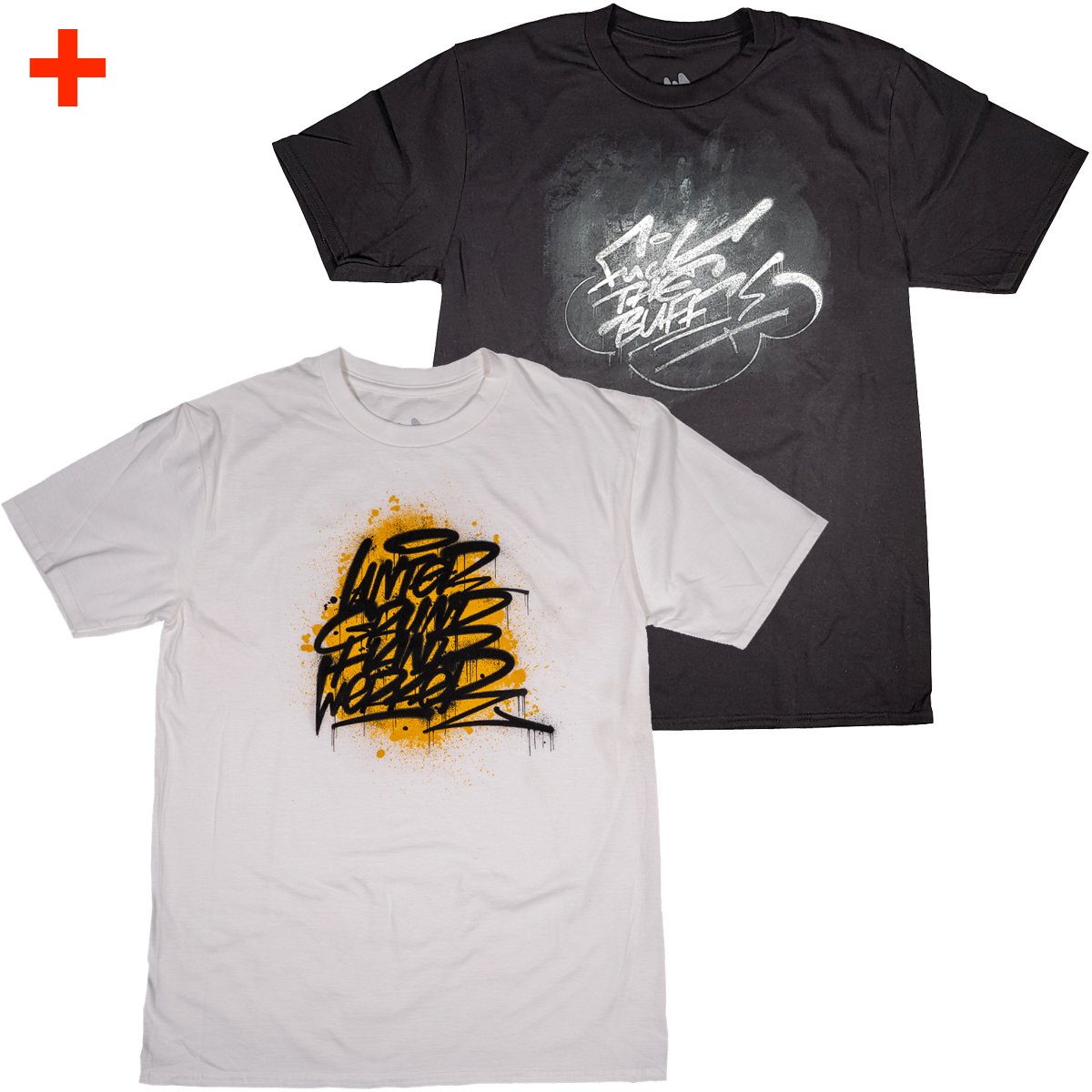 Dztroy T-Shirt "Untergrund Handwerker + Fuck The Buff" 2er Pack