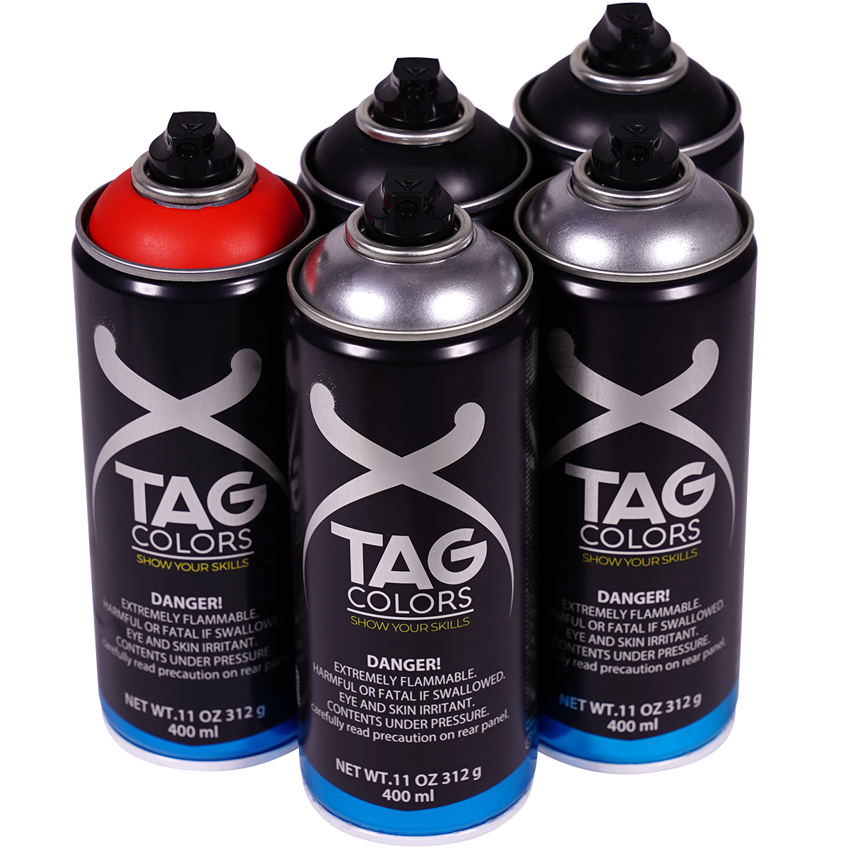 TAG Colors "Show Your Skills - Basic Bombing Box Black Red Chrome" (5x400ml)