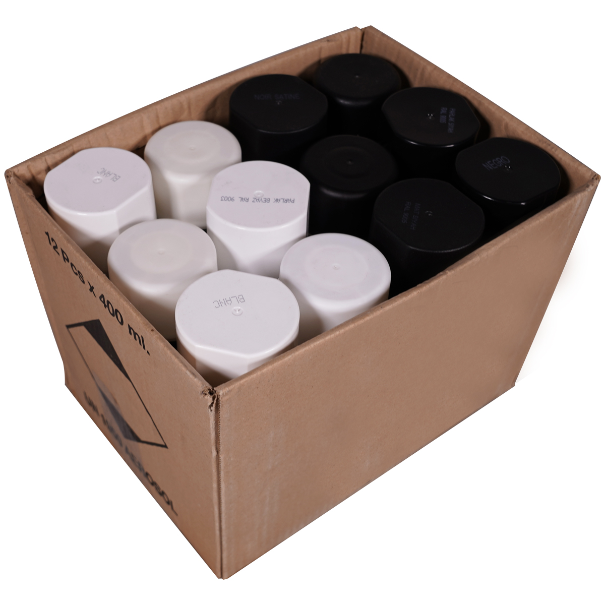 "Trash Can Double Sixpack" - White/Black (12x400ml)