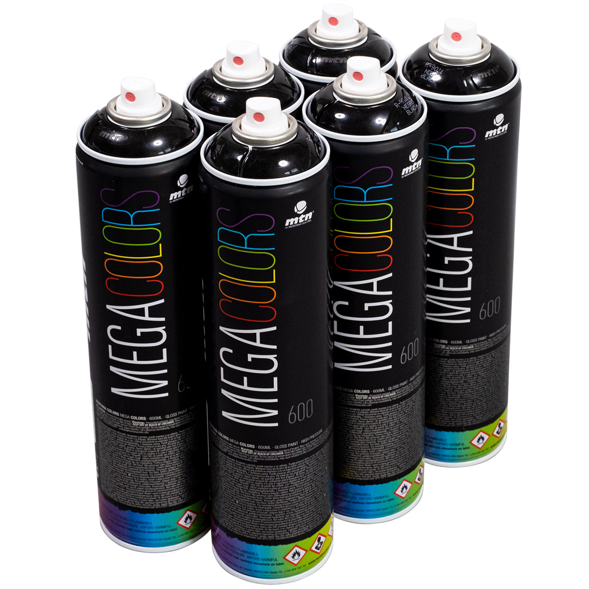 MTN "Mega Colors - One Color Sixpack - Black R-9011" (6x600ml)