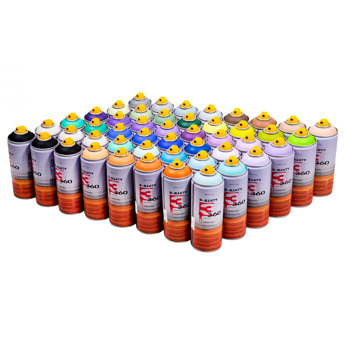 360 Spraypaint "Acabado Mate 48er Paint Box - Mixed Tones II" (48x400ml)