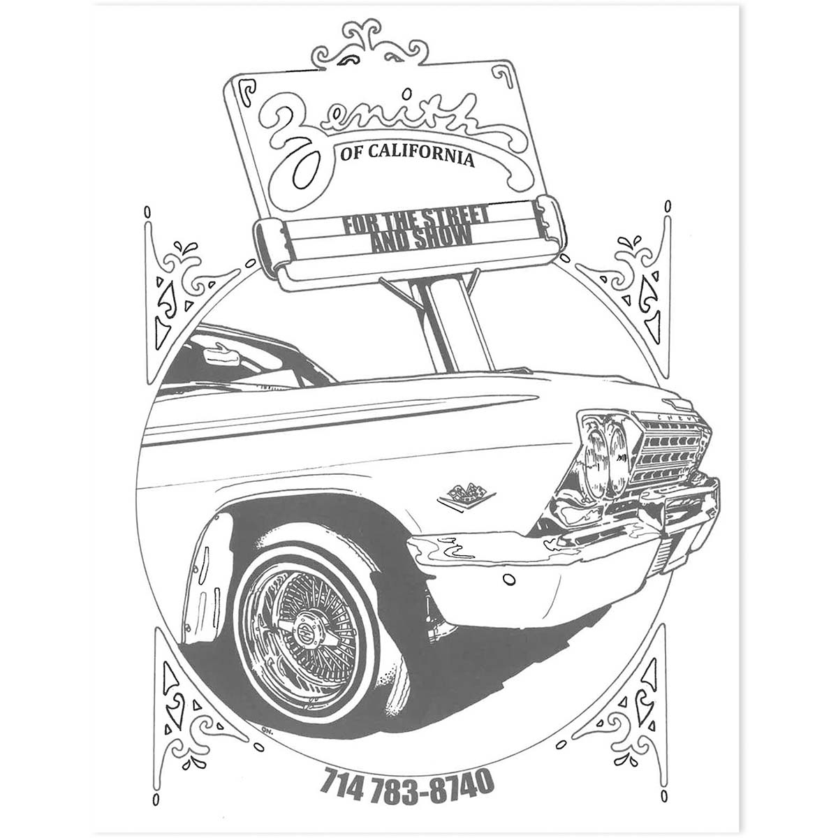 Ausmalbuch "Lowrider Coloring"