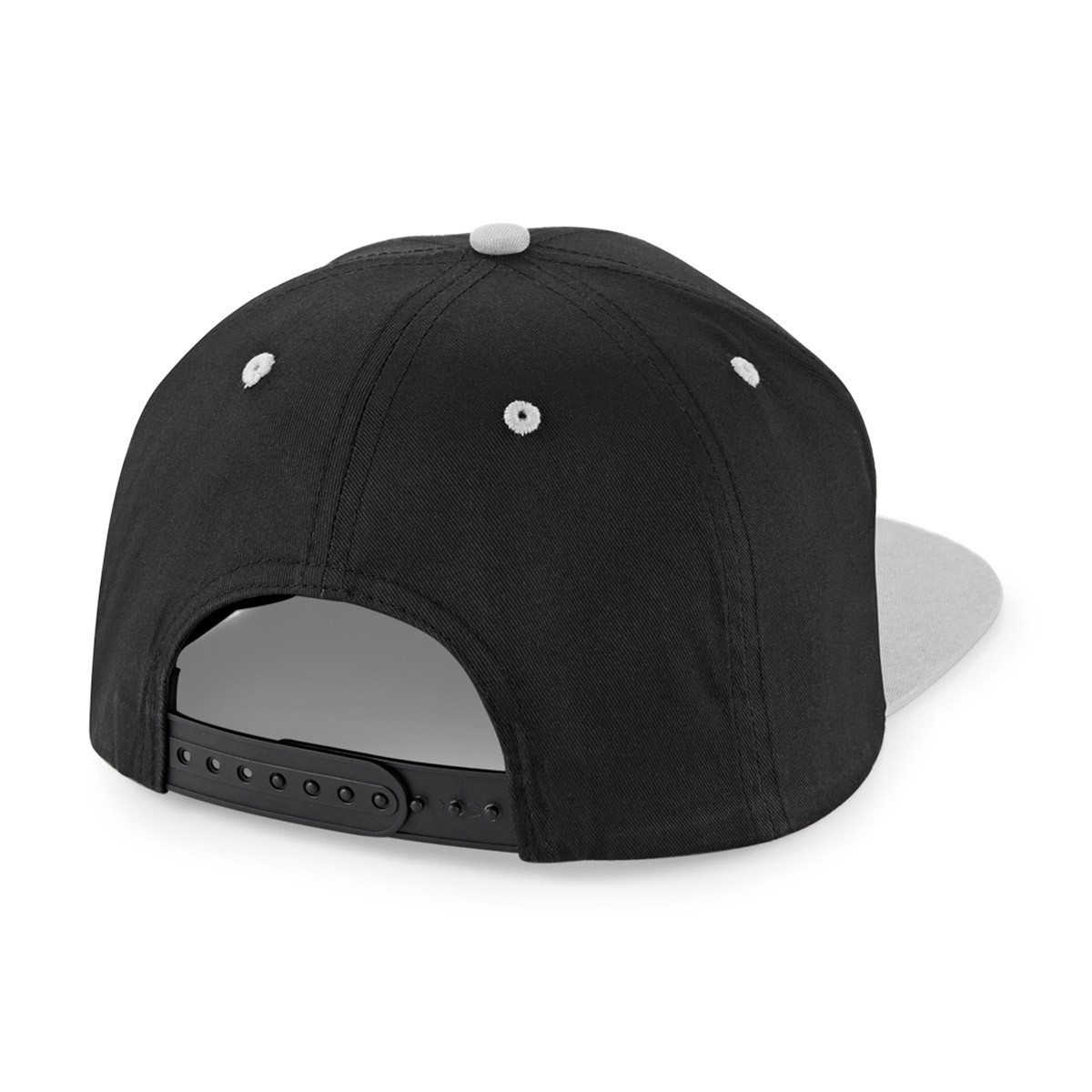 Beechfield B610C "5 Panel Contrast" Snapback Cap Black/Grey
