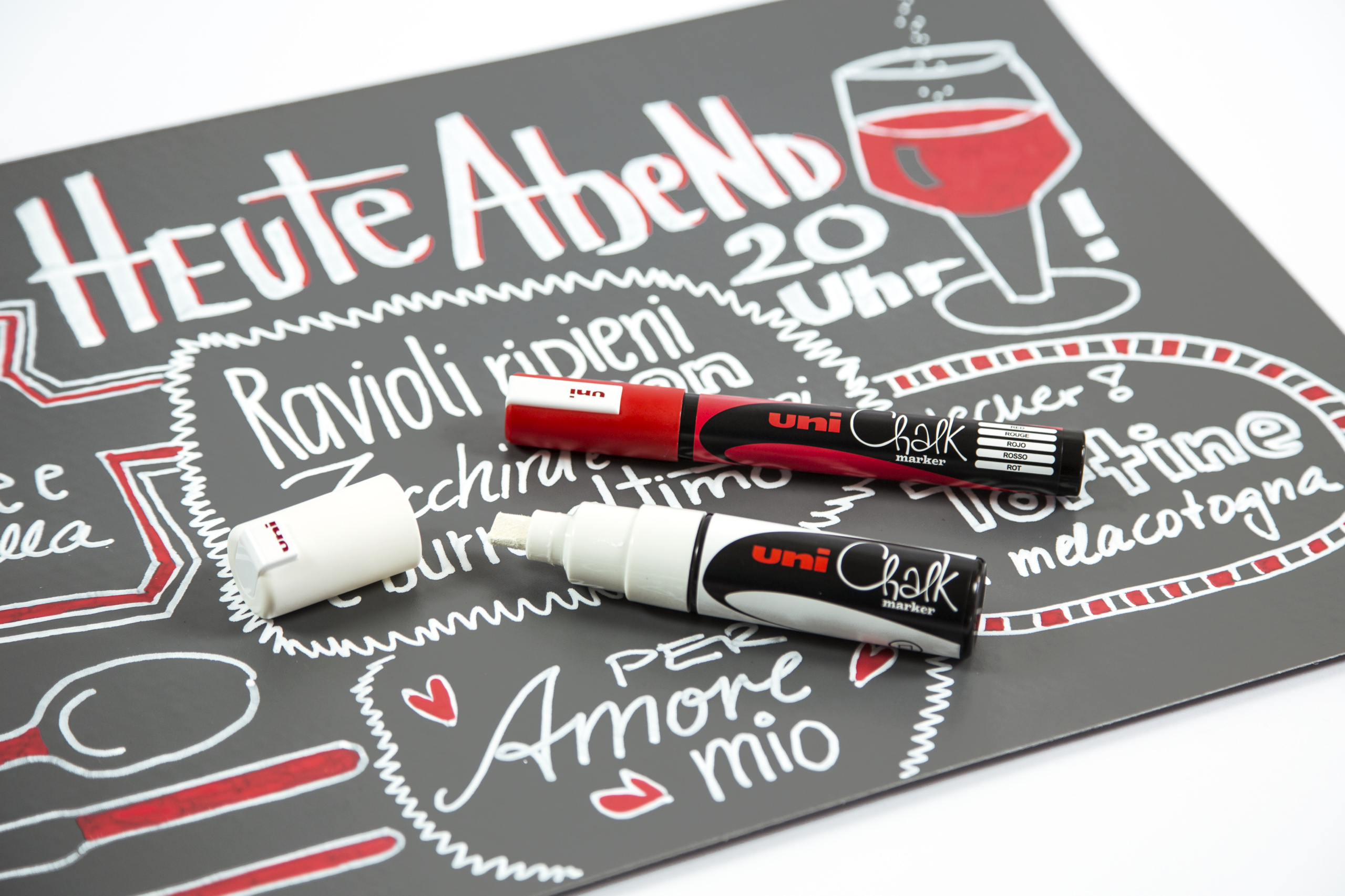 Uni Chalk "PWE-17K" Kreide Marker (15mm) - White