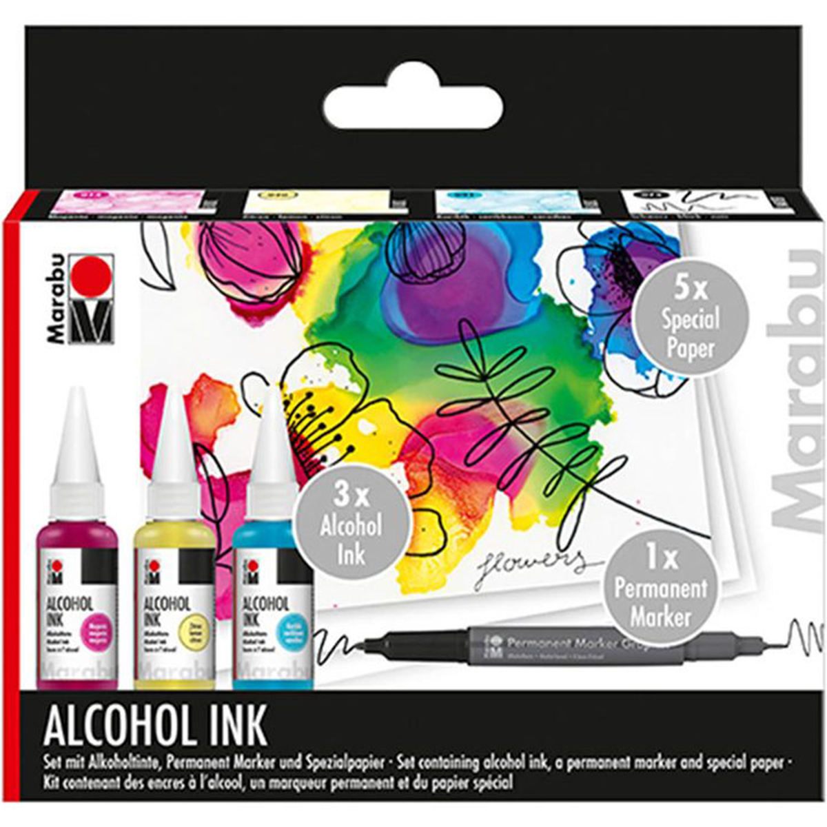 Marabu "Flowers" Alkoholtinten-Malset (9 Teile)