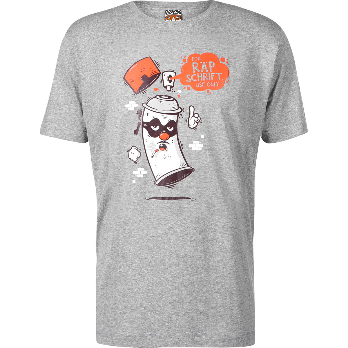 S-Fly T-Shirt "Räpschrift" Heather Grey/Orange