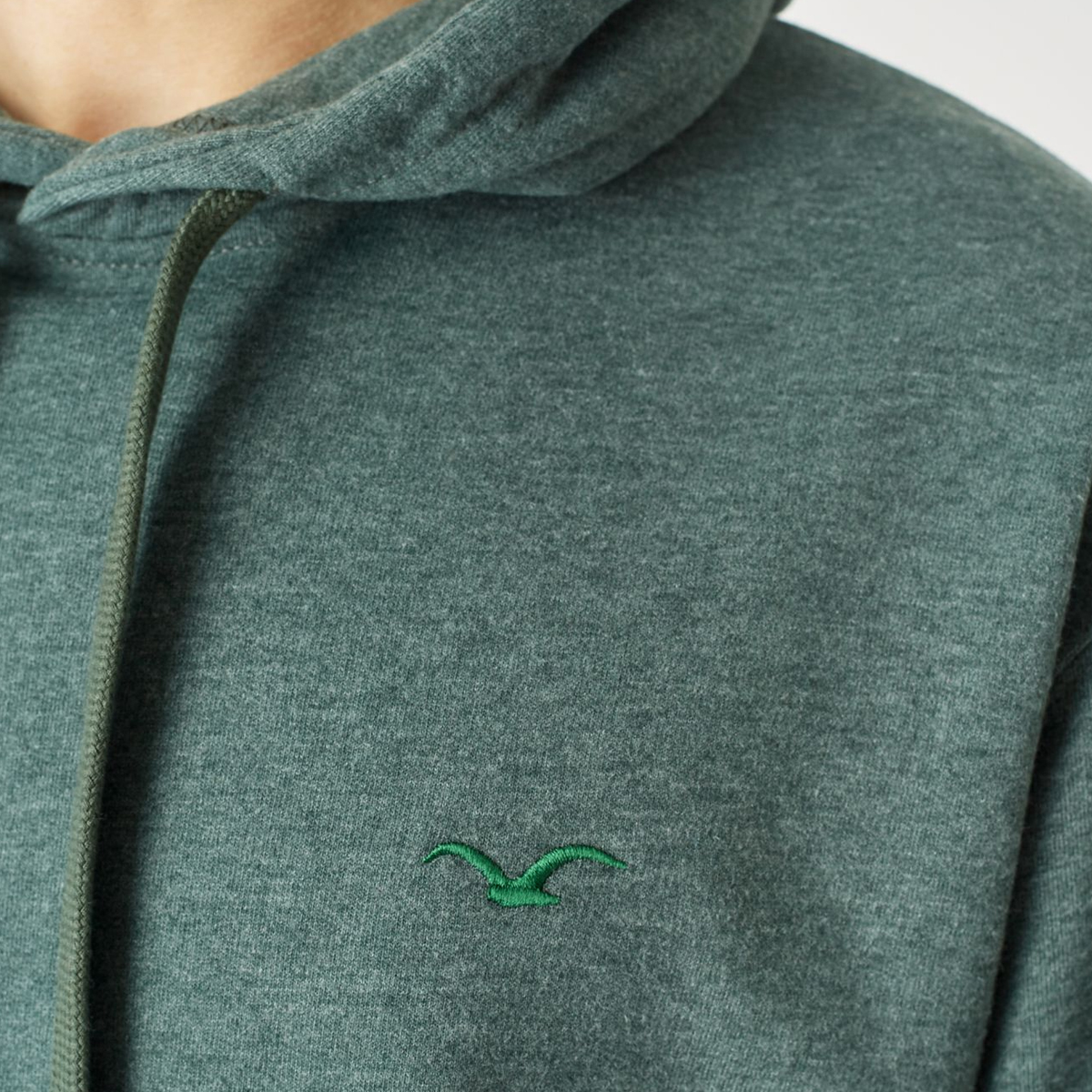 Cleptomanicx Hooded "Ligull" Heather Scarab Green