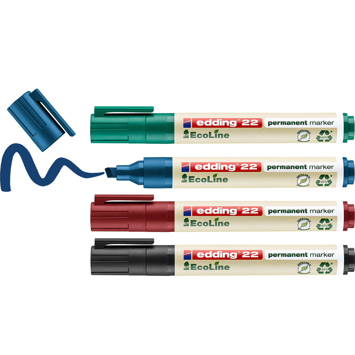 Edding "22" EcoLine Permanentmarker 4er Set (1-5mm)