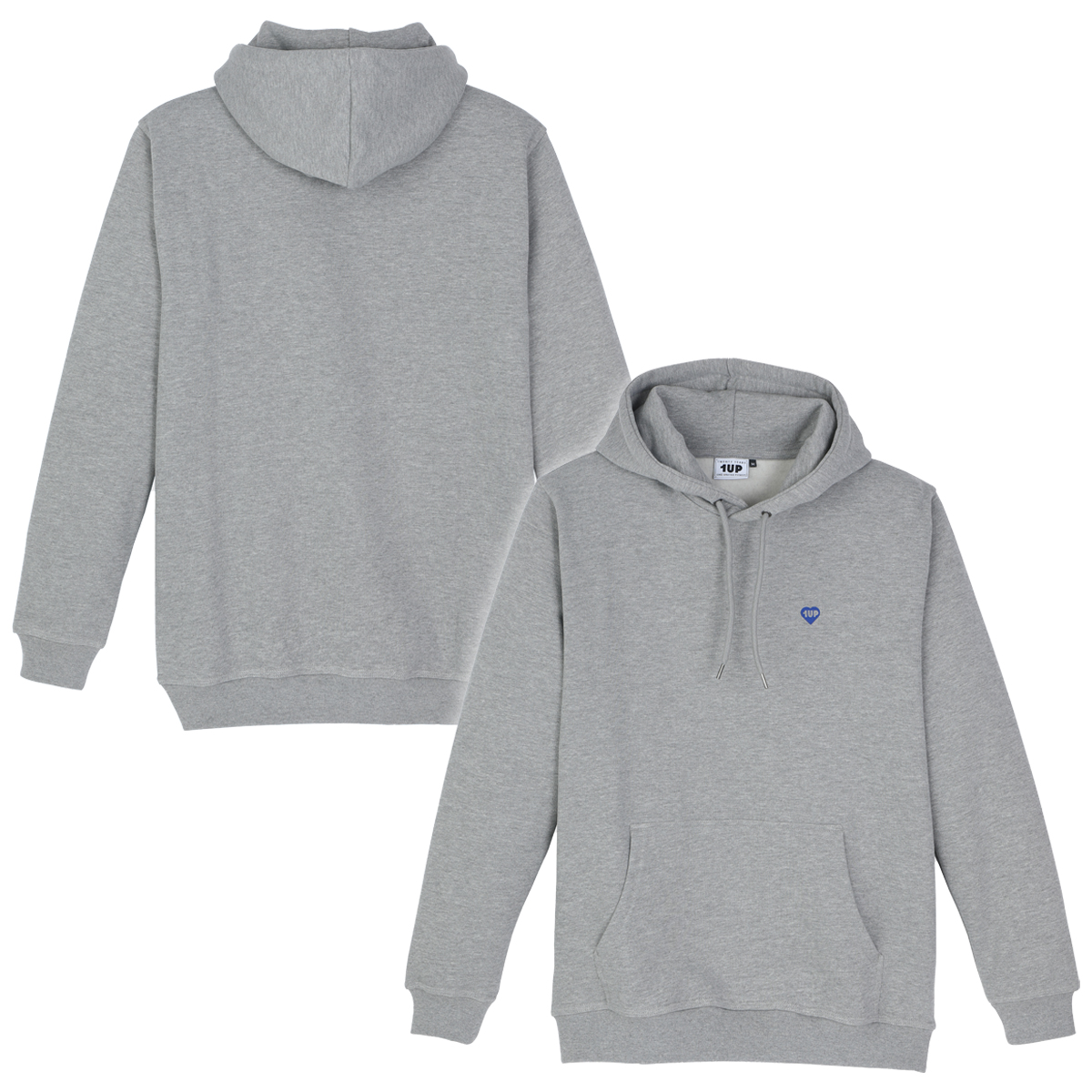 1UP Hoodie "Heart" Grey Heather