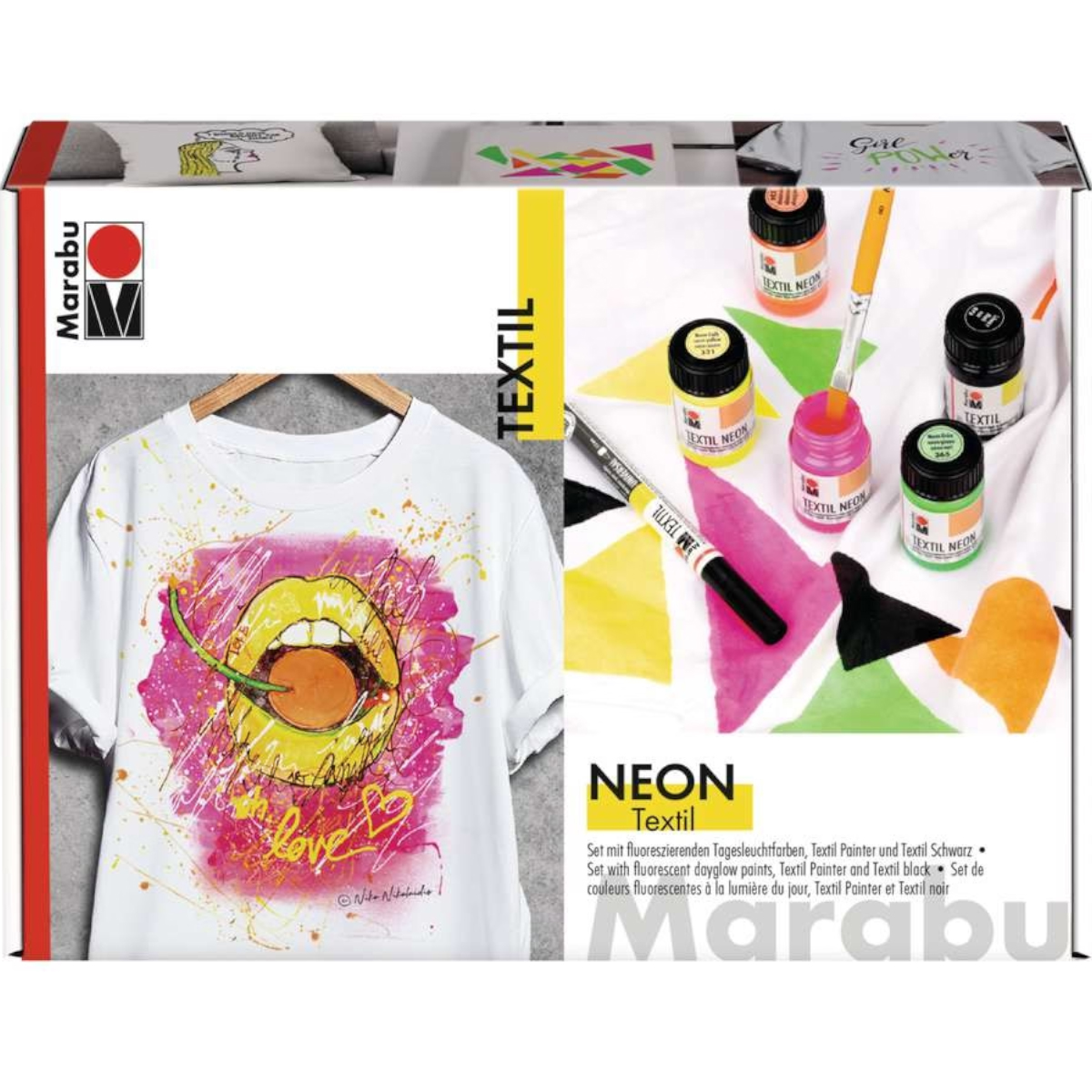 Marabu "Neon Textil" Leuchtfarben-Set (7 Teile)