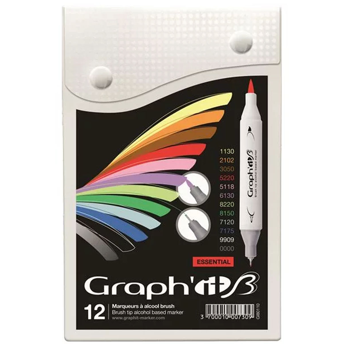 Graph´It Marker "Brush & Extra Fine" (12er Set) - Essential