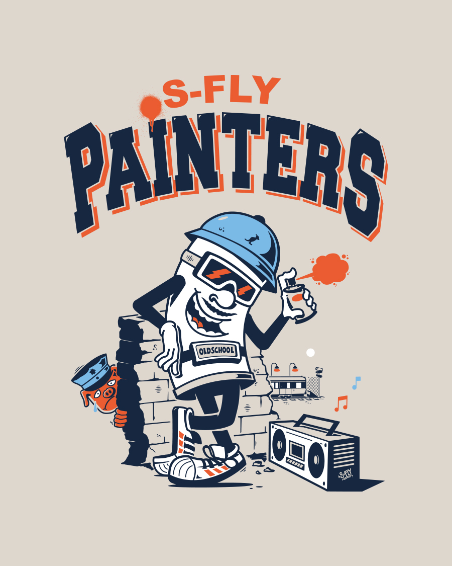 S_FLY_HOODY_PAINTERS_01 S-Fly Hoody "Painters" Naturweiß