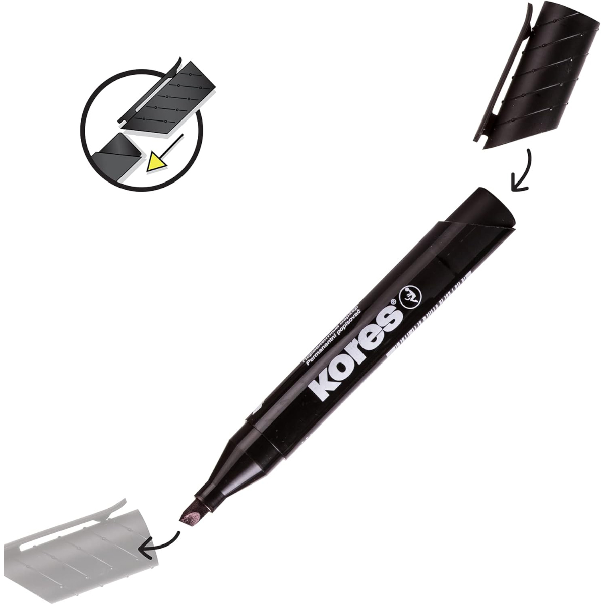 Kores "K-Marker Chisel" (3-5mm) Schwarz