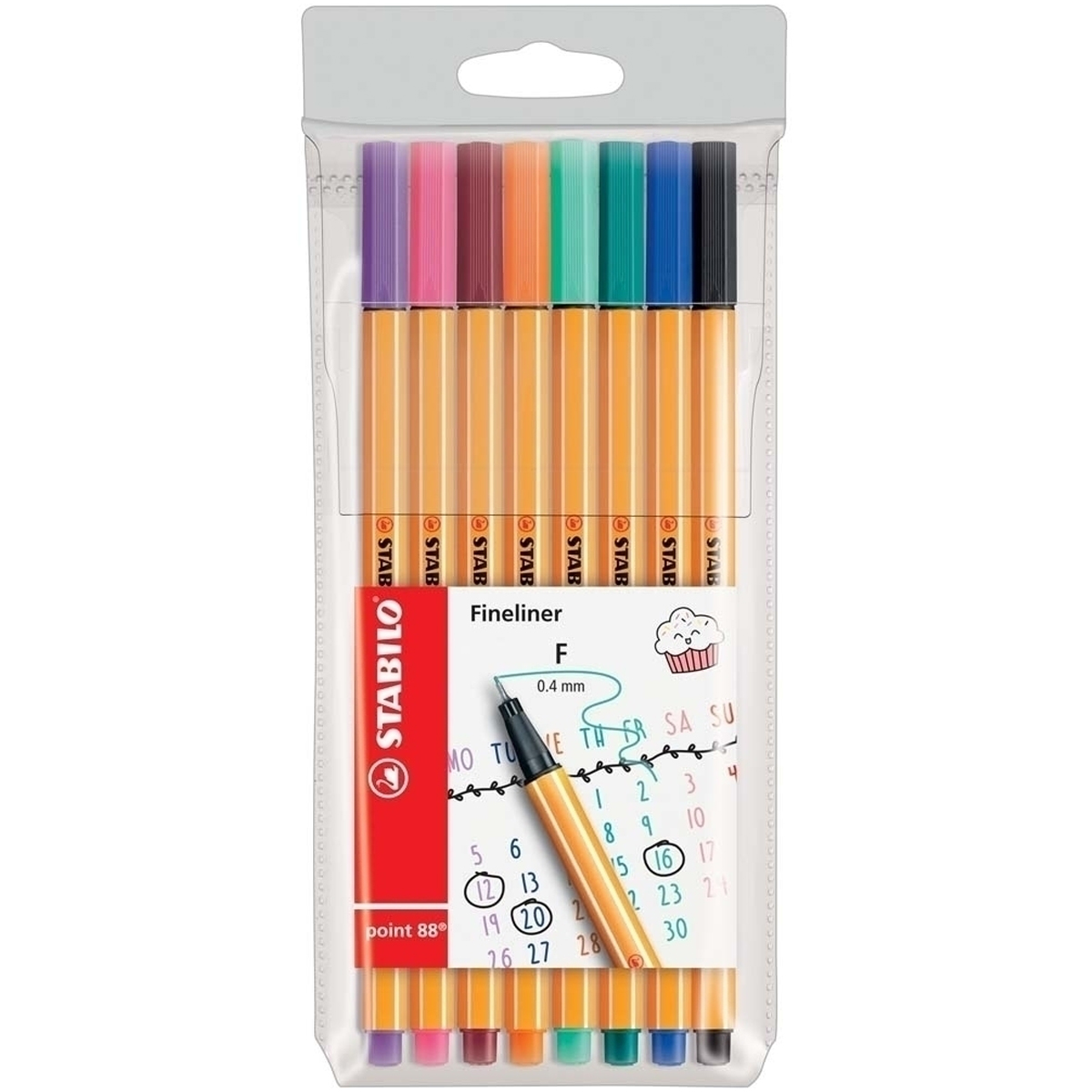 Stabilo "Fineliner Point 88" (0,4mm) - 8er Etui Strong