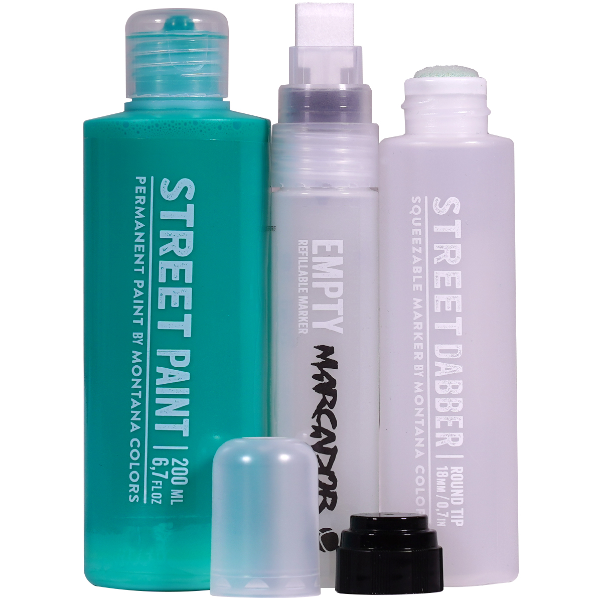 MTN "Street Paint (200ml) Empty Marcador & Dabber Set" (3er Set) - Ufo Green