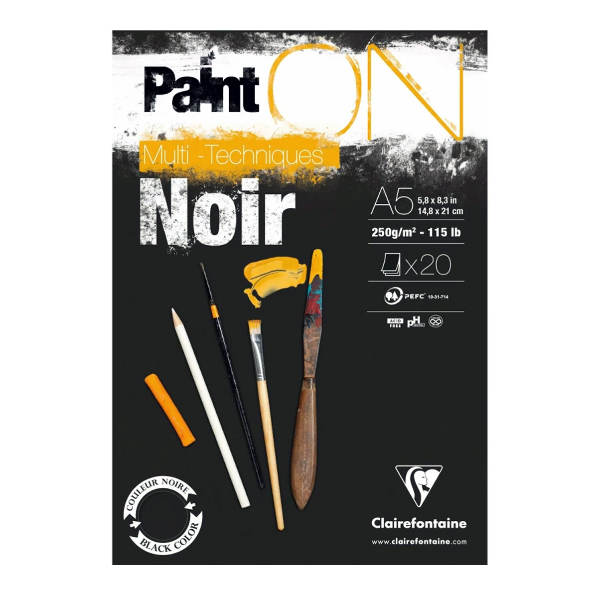 Clairefontaine "Zeichenblock PaintOn" - A5 schwarz