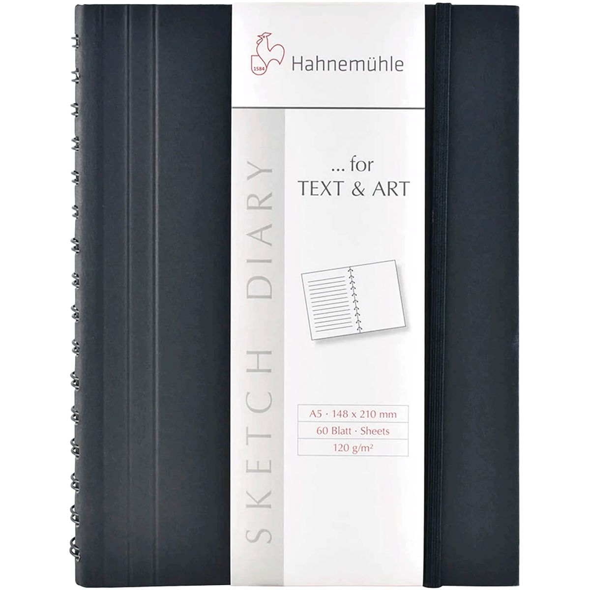 Hahnemühle "Sketch Diary Black" A5 Hochformat 120g/m²