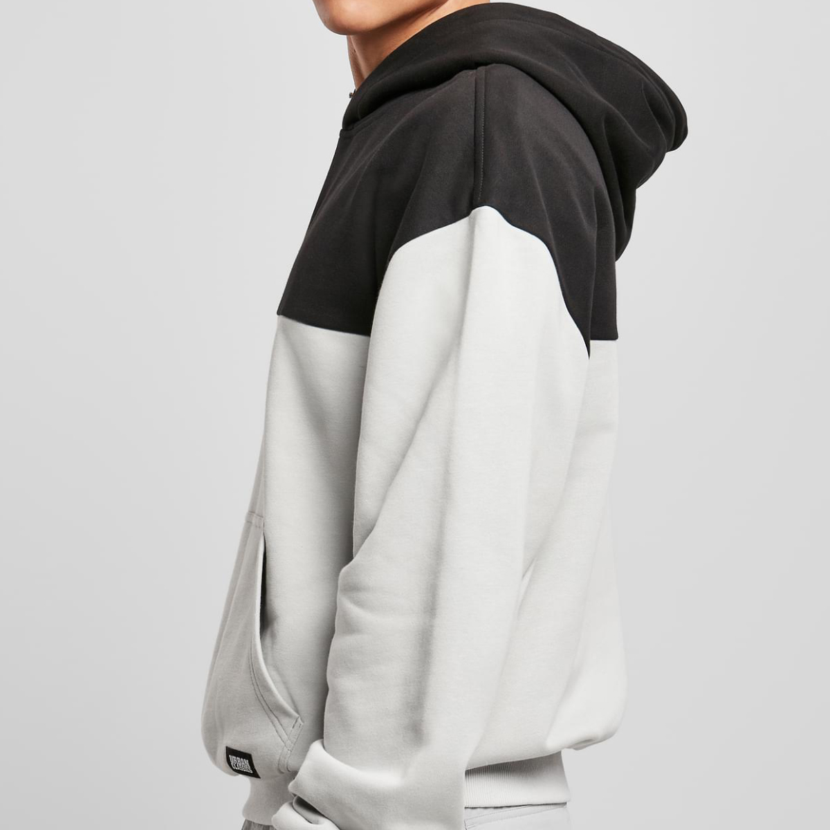 Urban Classics "Upper Block Hoody" Light Asphalt/Black
