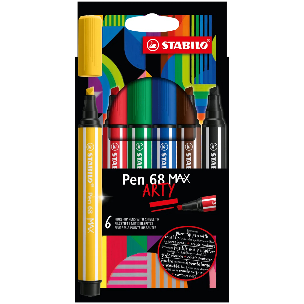 Stabilo "Premium-Filzstift Pen 68 MAX" (1+5mm) 6er Set