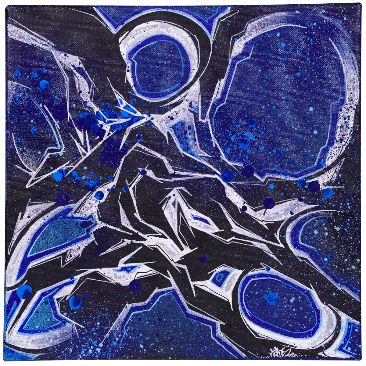 "Meise - Lettere Rotonde - Blue" 30x30cm