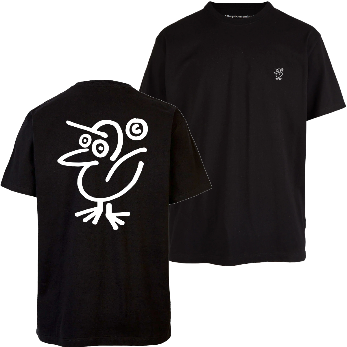 Cleptomanicx Boxy T-Shirt "Sketch Gull" Black