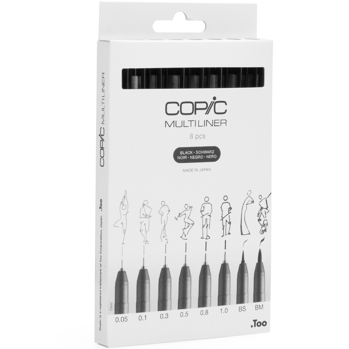 Copic "Multiliner 8er Set" Black (verschiedene Strichstärken)