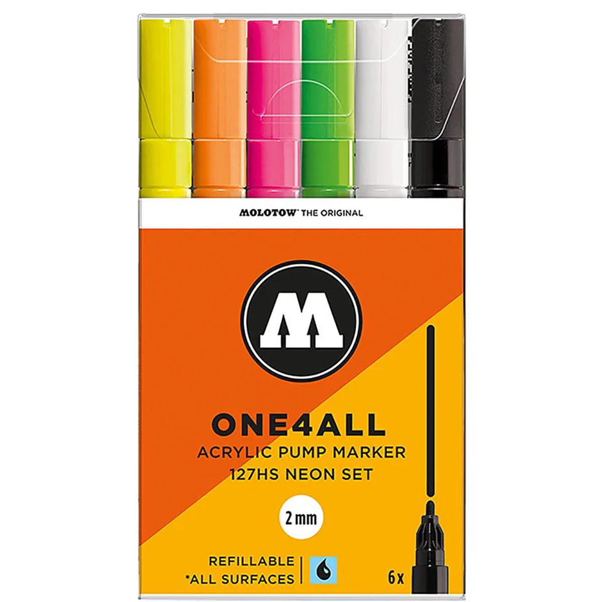Molotow "127HS" One4all 6er Marker Set (2mm) - Neon