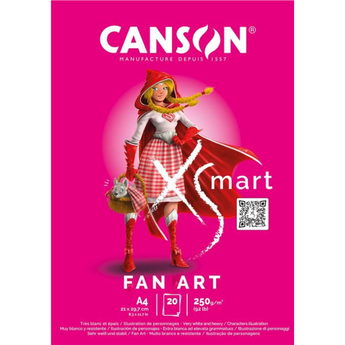 Canson "Studienblock XS´MART Fan Art" Hochformat A4 (20 Seiten) 250g/m²