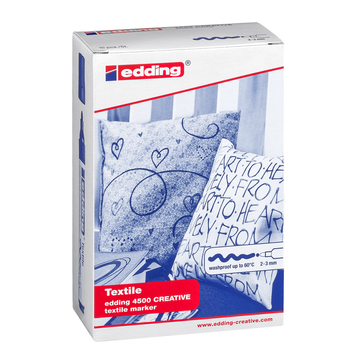 Edding "4500 Textil Marker" 10er Set Basic Colours - (2-3mm)