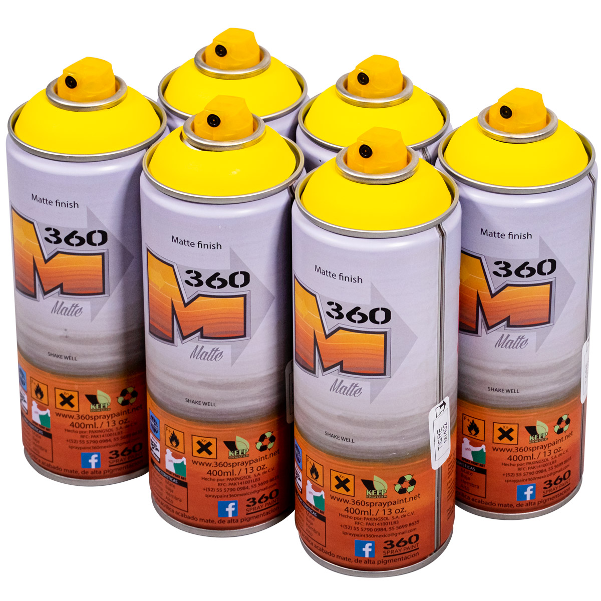 360 Spraypaint "Acabado Mate One Color Sixpack - Tigre M/402 " (6x400ml)