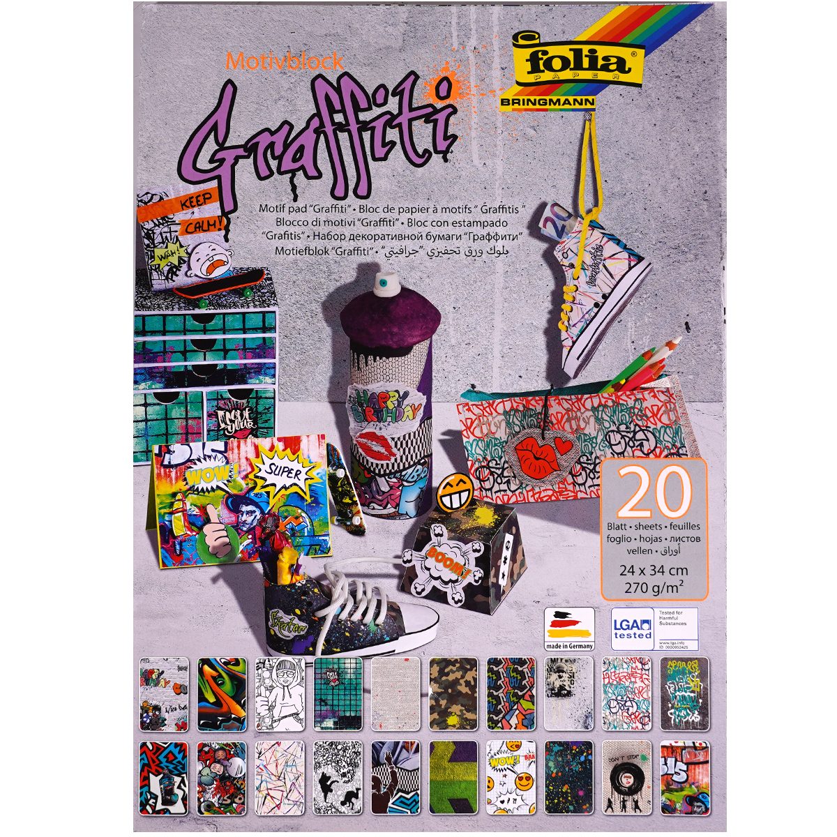 Folia "Motivblock Graffiti" 240x340mm (20 Blatt)