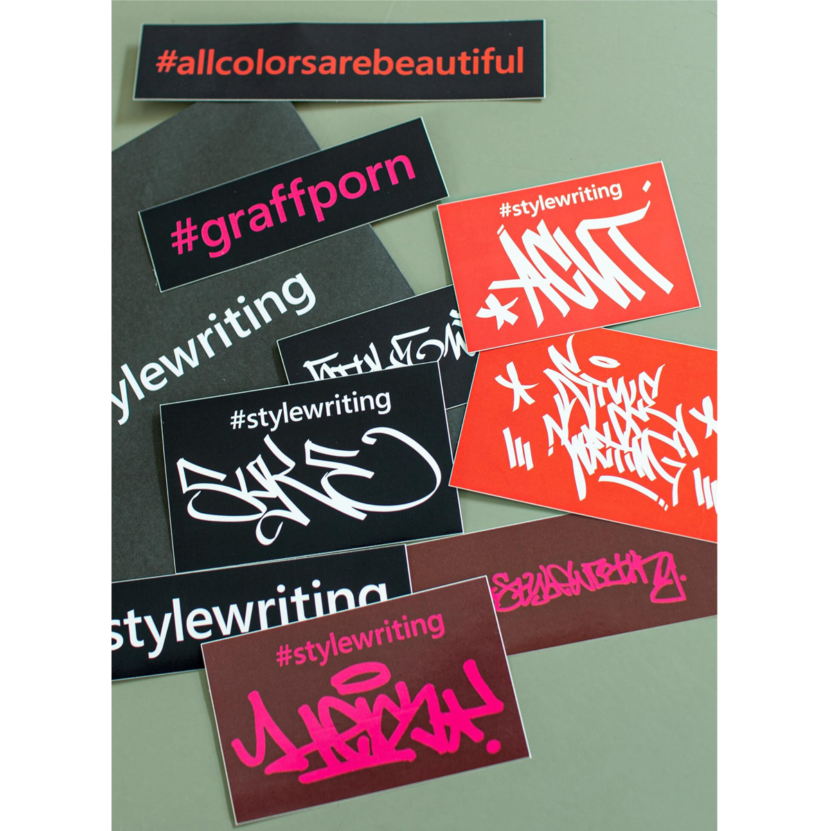 Suke_Stylewriting_Sticker Acut Hoodie "Stylewriting" Black/White