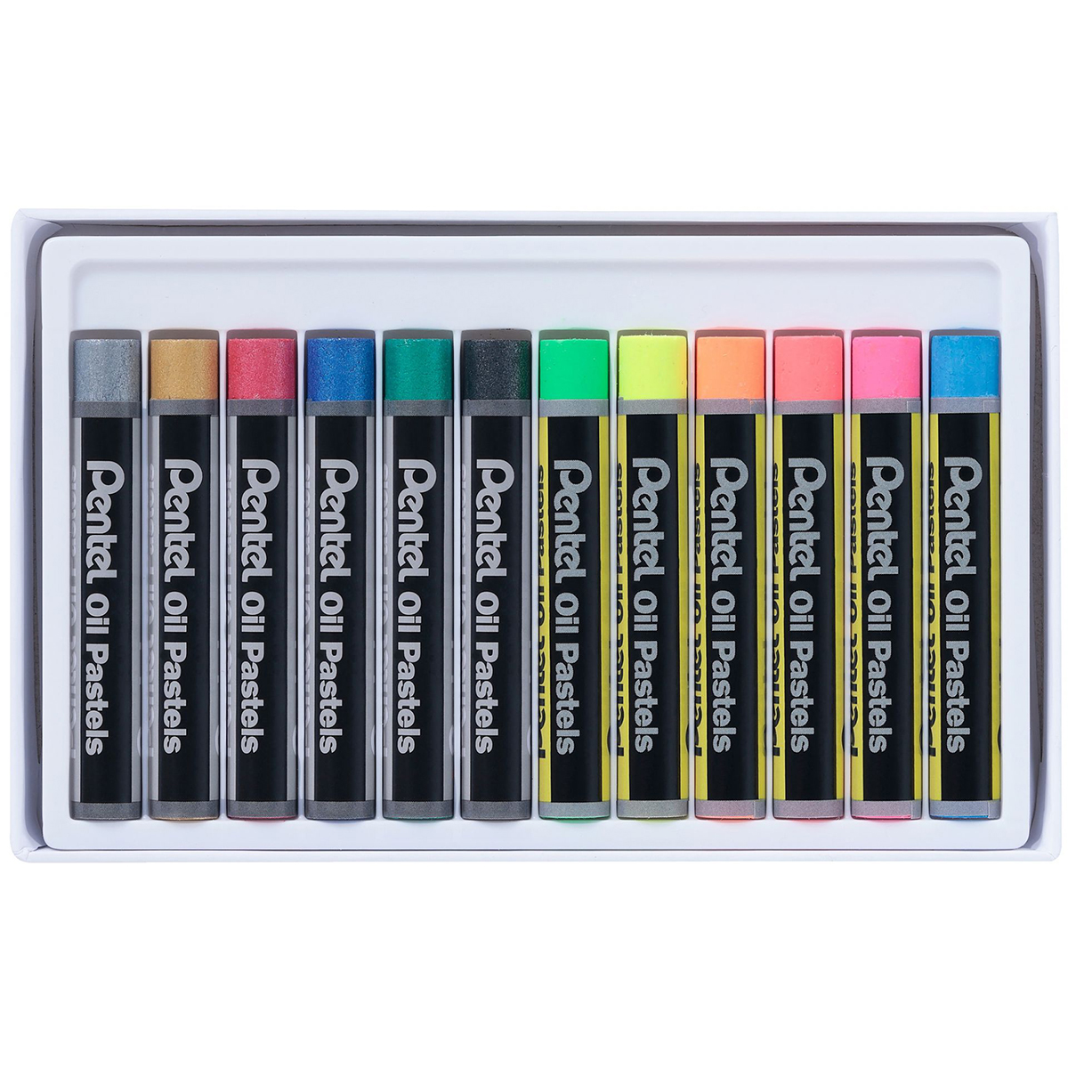 Pentel "Ölpastellkreiden" 12er Set Metallic & Fluorescent