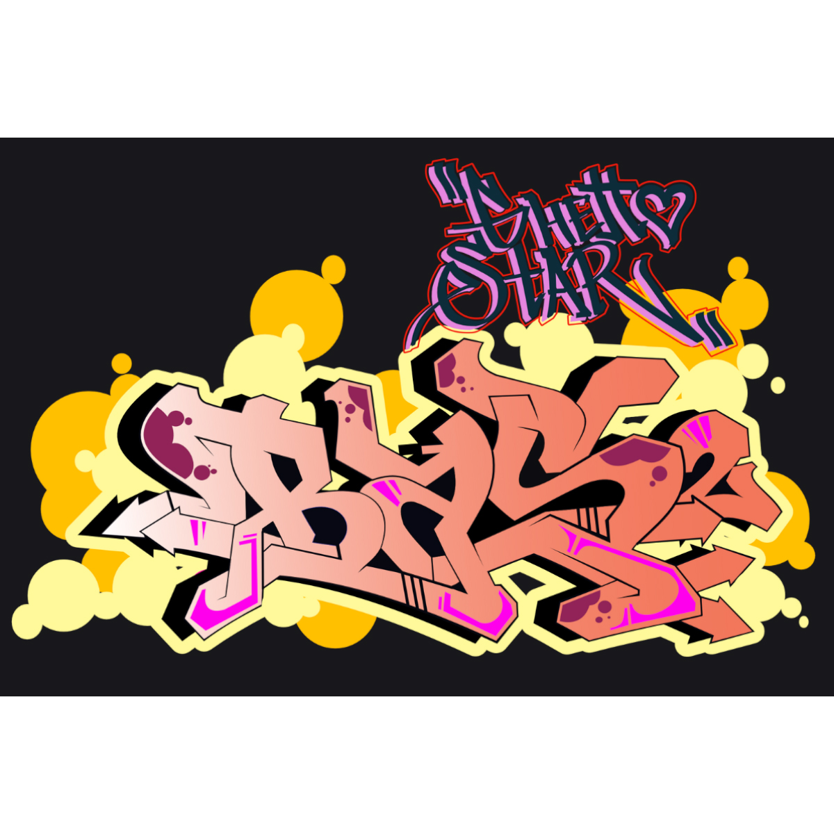 T-Shirt "Bas2 Ghettostar" Black