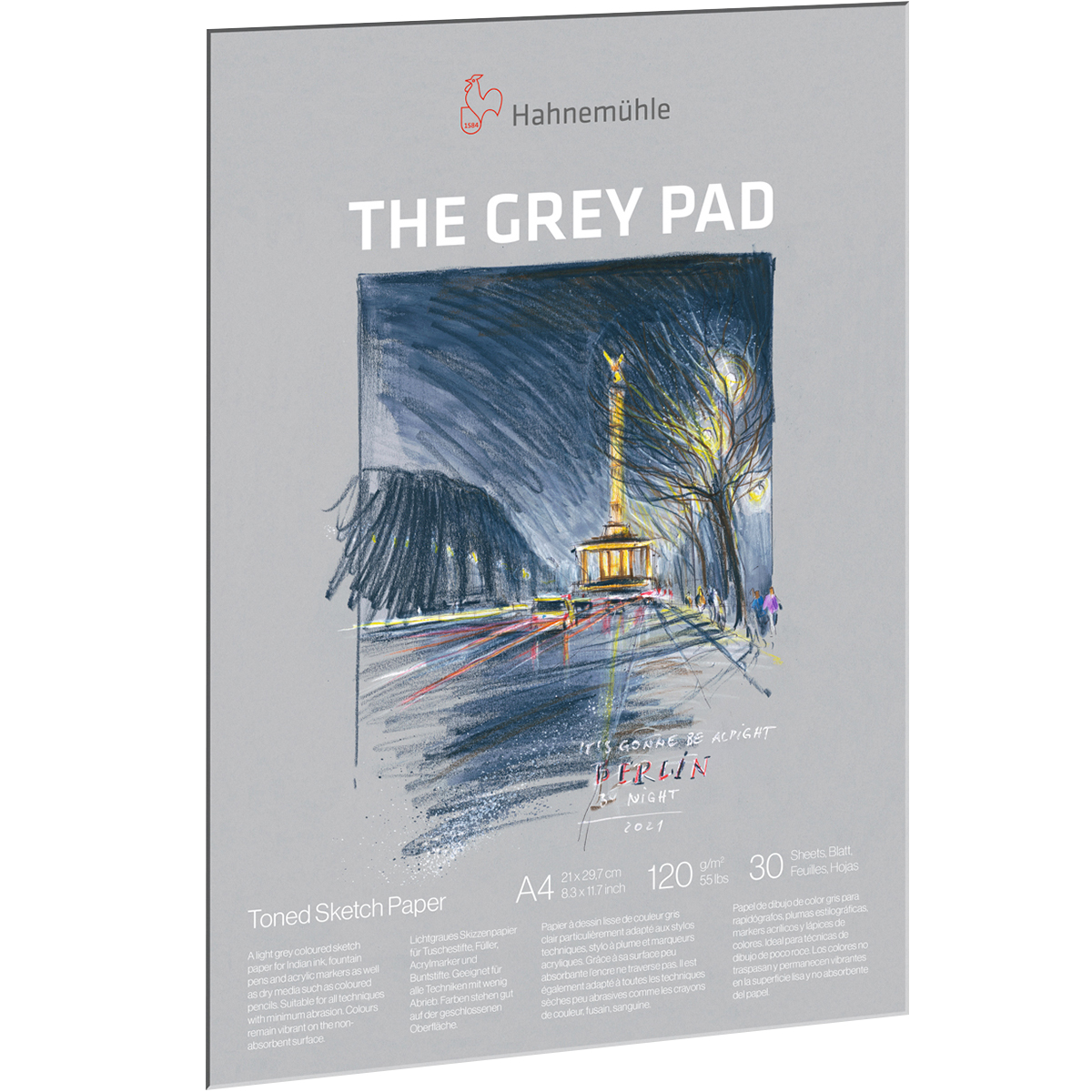 Hahnemühle "The Grey Pad" Skizzenblock A4 Hochformat 120g/m²