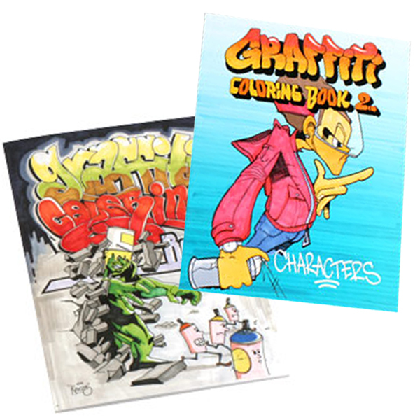 Ausmalbuch 2er Bundle "Graffiti Coloring Book #1 + #2"