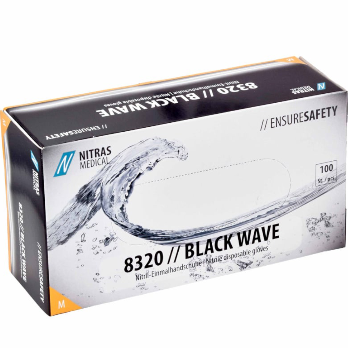 Nitras Handschuhe "8320 Nitril Black Wave" Black (100er Pack)