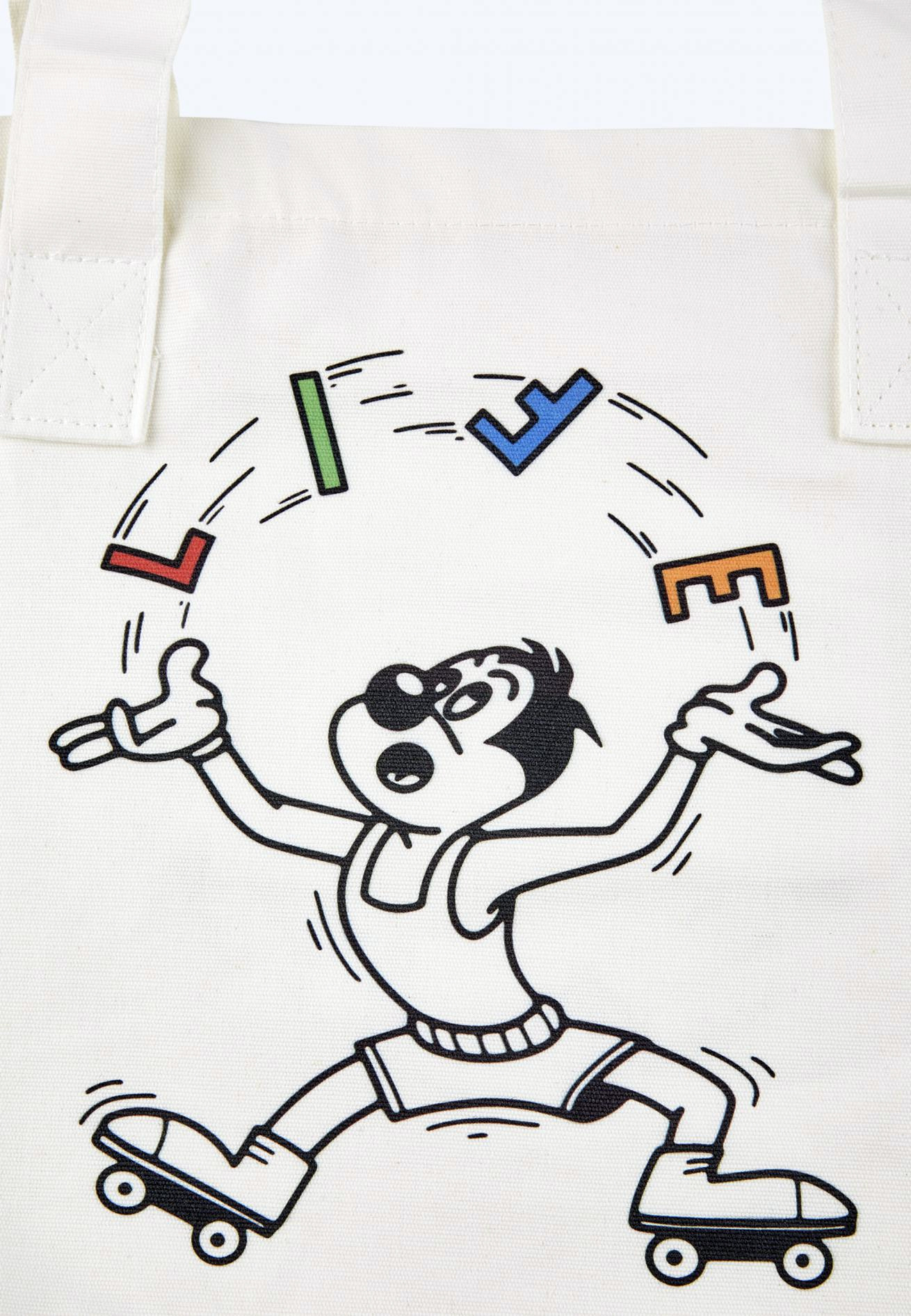 Clepto_Shoulderbag_Life_is_a_struggle_2 Cleptomanicx Shoulderbag "Life is a Juggle" Ecru