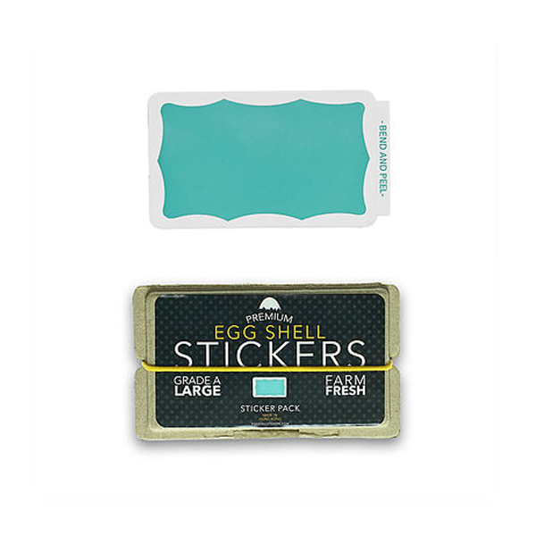 Eggshell Sticker "Teal Wavy Border" 80 Stk.
