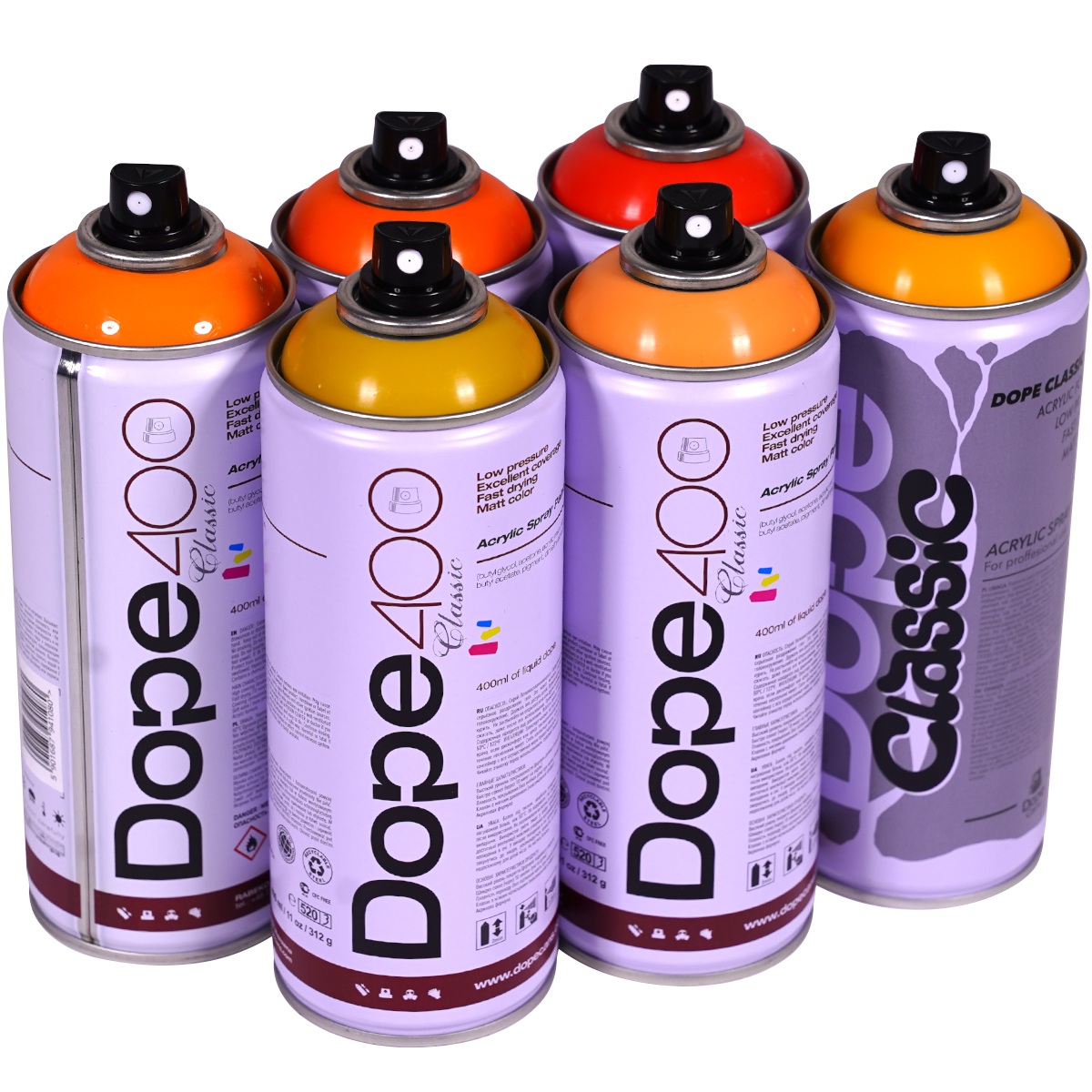 Dope "Classic Paint Sixpack Oranje" (6x400ml)
